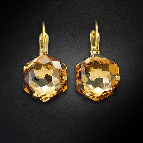 Серьги "Fantāzija (Light Colorado Topaz)" с кристаллами Swarovski™